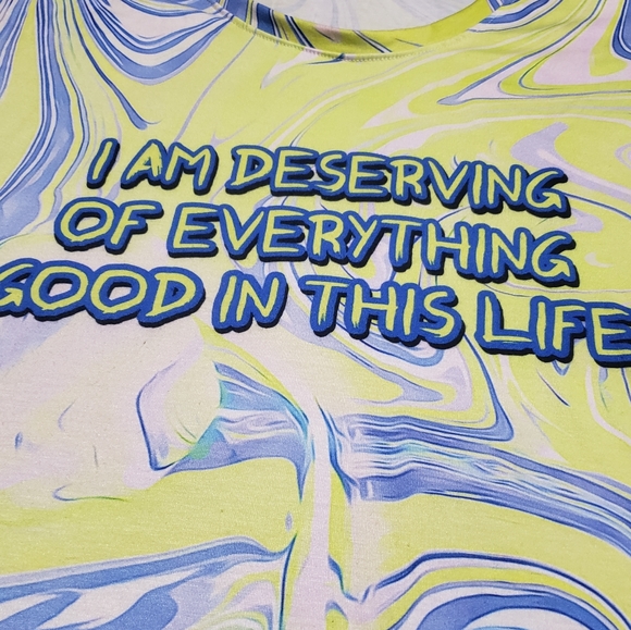 Unisex Yellow and Blue Marbled Inspirational Shirt - Picture 2 of 4